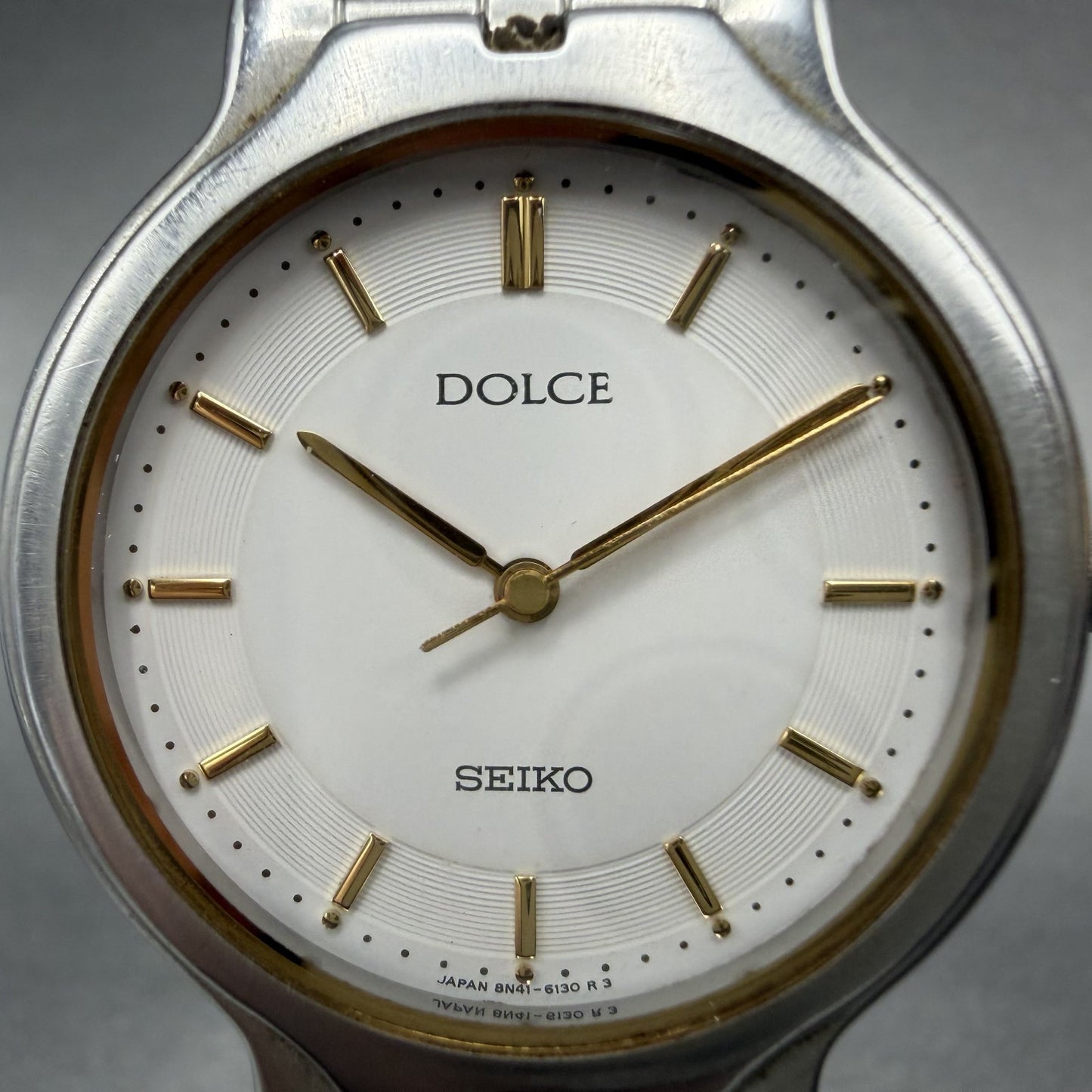 Seiko Dolce Watch Men 31mm White Dial Silver Tone Round 8n41-6100 New Battery3