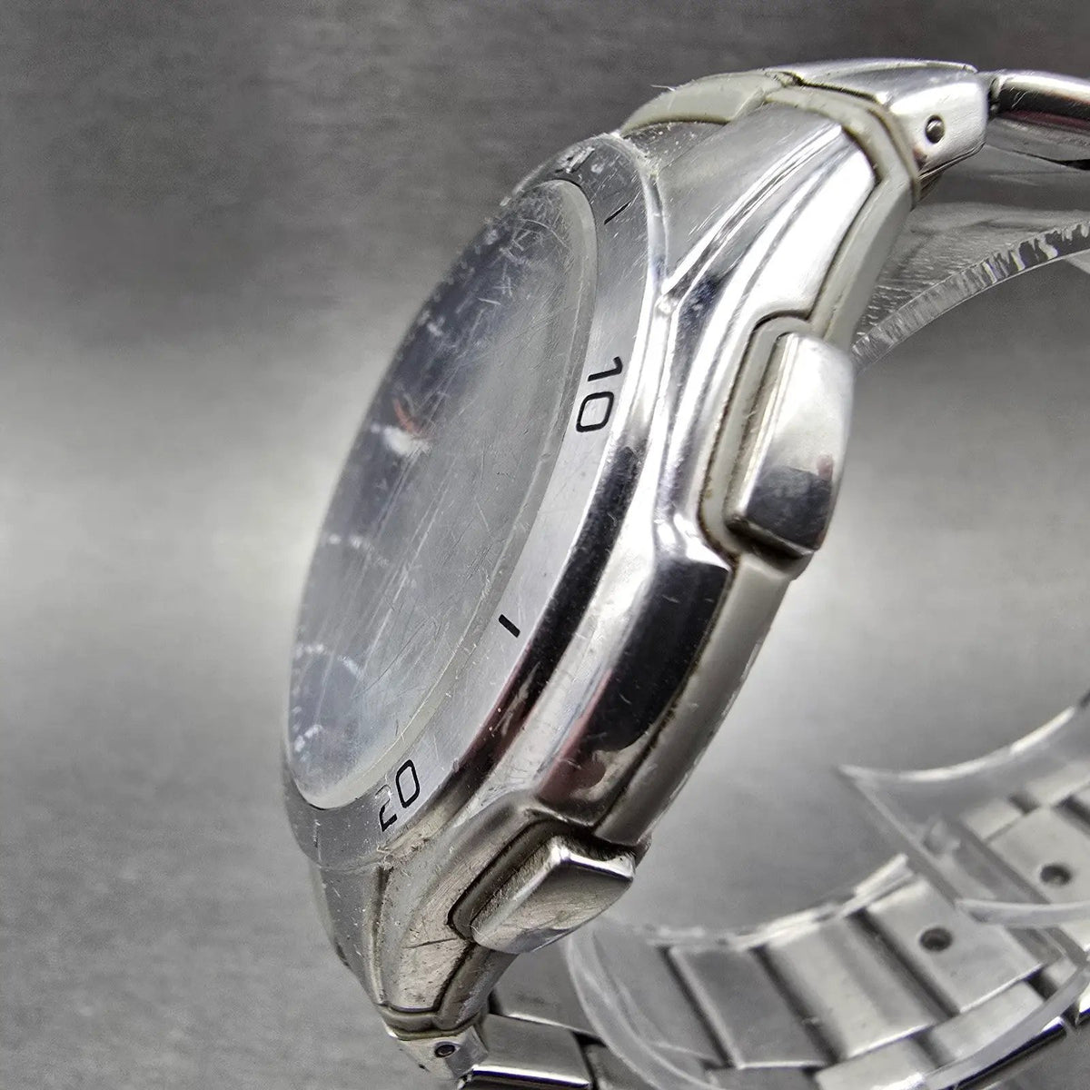 Casio Wave Ceptor Watch Men 43mm Blue Dial Silver Solar Alarm Daydate Runs LP2