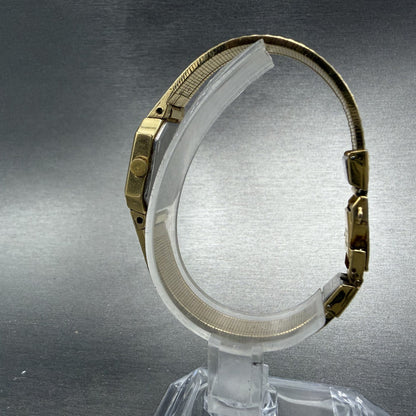 Seiko Watch Women 19mm White Dial gold Tone Octagon VTG 2320-6590 New Battery6