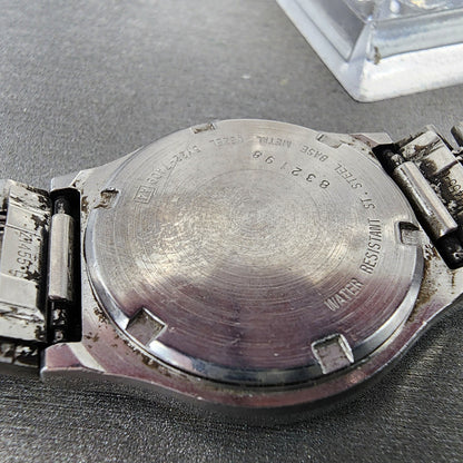 Seiko SQ Watch Men 33mm Silver Dial Two Tone Date Round 5y227a09 PARTS10