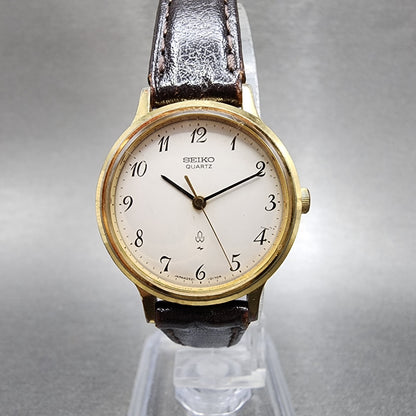Seiko Watch Women 26mm White Dial Gold Tone Round 26210020 New battery VTG0