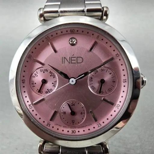 Citizen Ined Watch Women 30mm Pink Dial Silver Tone Daydate 6329-S028914 NewBat2