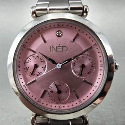 Citizen Ined Watch Women 30mm Pink Dial Silver Tone Daydate 6329-S028914 NewBat2
