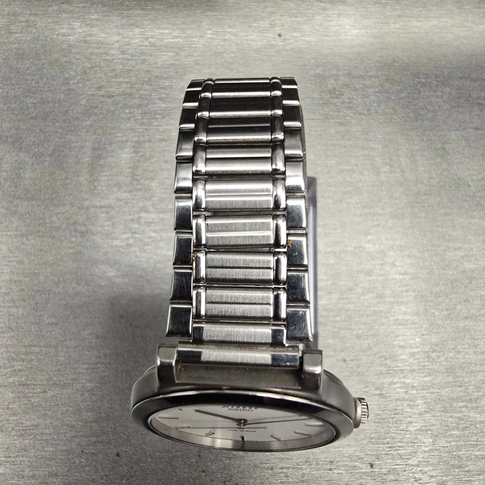 Seiko Avenue Watch Men 33mm White Dial Silver Tone Round 5P31-6C80 New Battery4