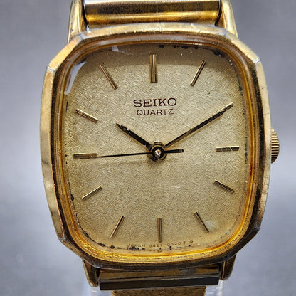 Seiko Watch Women 20mm Champagne Dial Gold Tone 54215180 New Battery1