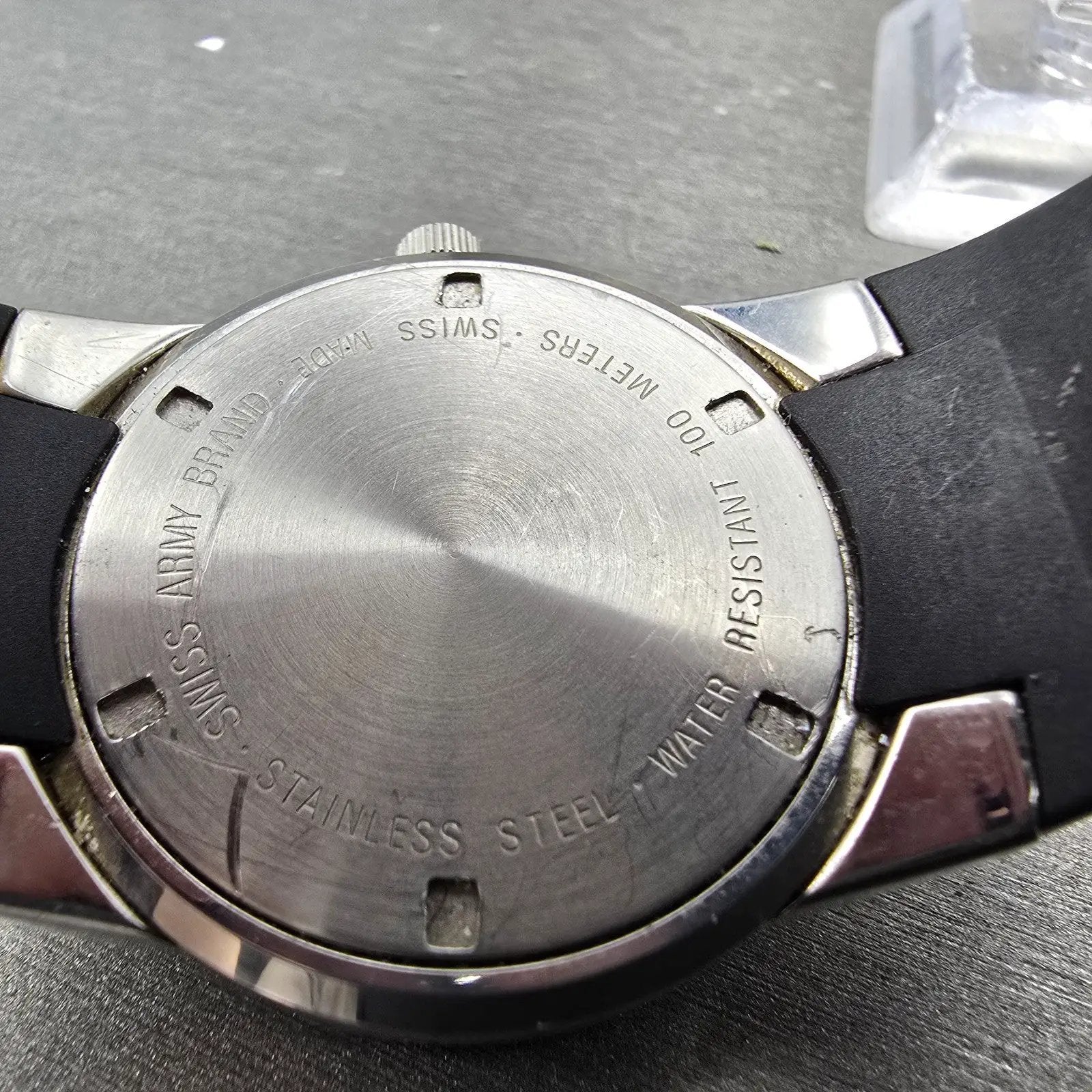 Victorinox Swiss Army Peak Watch Men 38mm Black Dial Steel 24968 Date PARTS VTG10