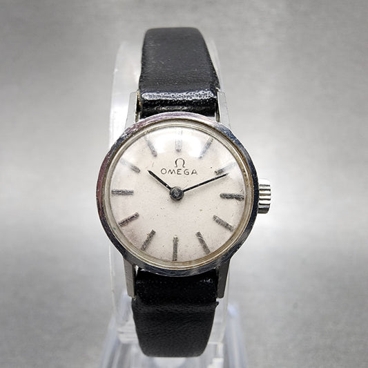 Omega Geneve Watch Women 17mm White Dial Stainless Steel Manual Wind Runs