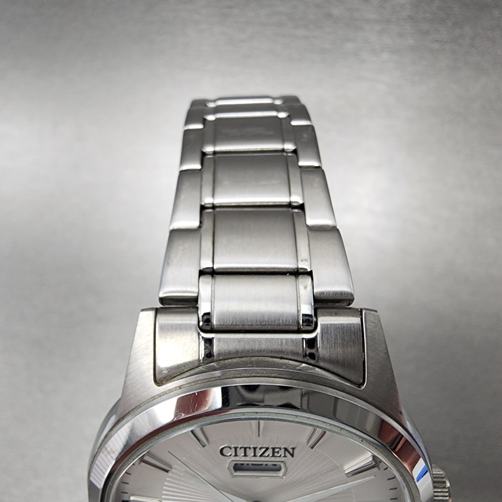Citizen EcoDrive Watch Men 40mm White Dial Steel Daydate Round AW010051A5