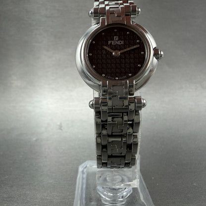 Fendi Watch Women 25mm Black Dial Silver Tone Round 750L New Battery Vintage5