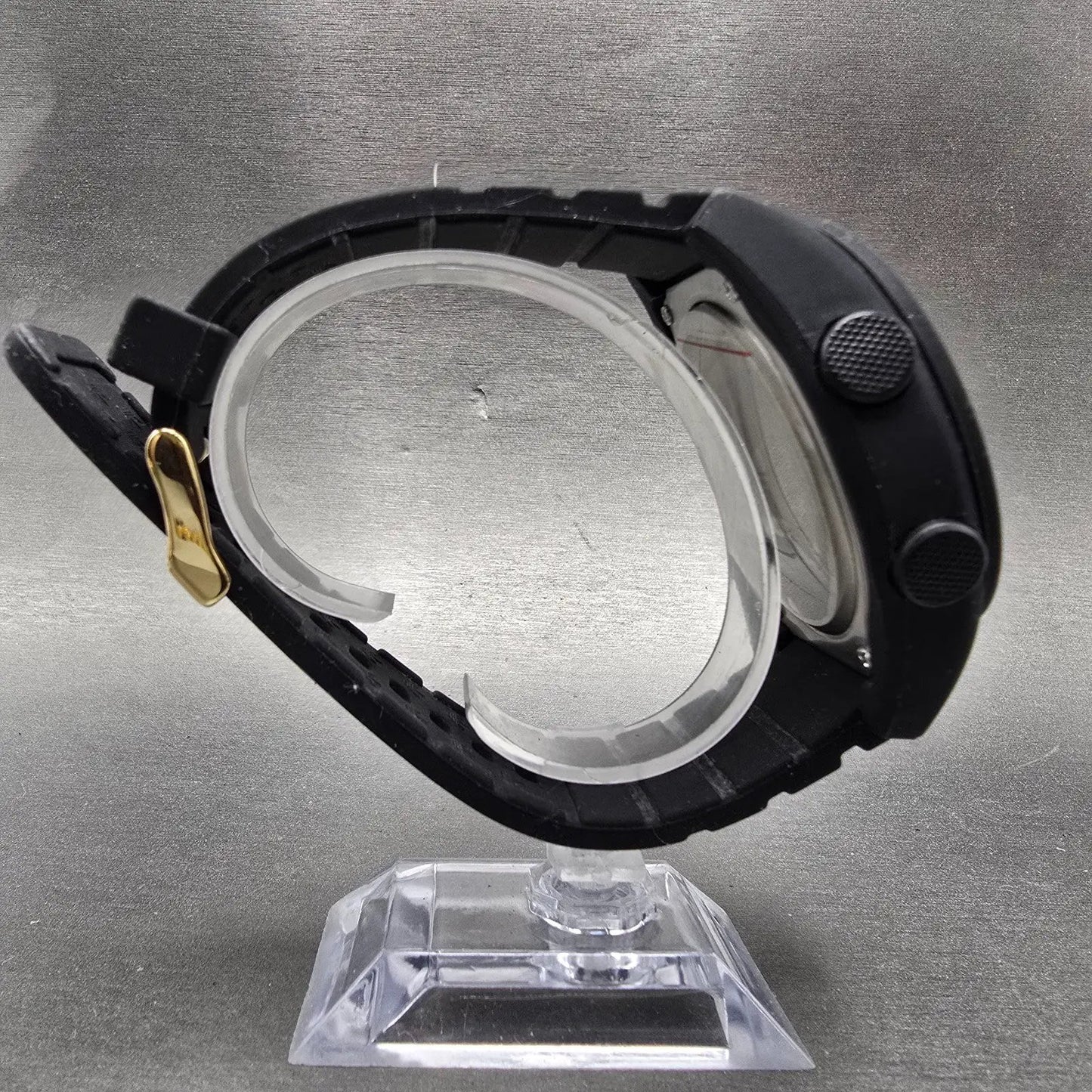 Adidas Calgary Digital Watch Men 50mm Black Gold Alarm Chronograph New Batt8
