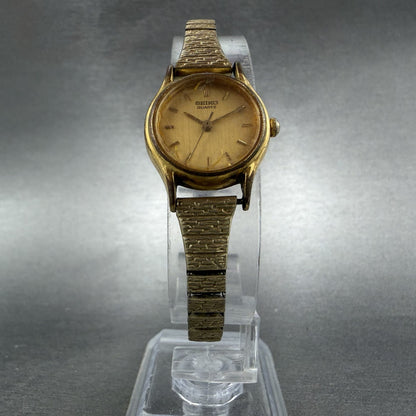 Seiko Watch Women 20mm Champagne Dial Gold Tone Round 1N01-0E19 New Battery5