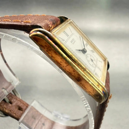 Seiko Watch Women 20mm White Dial Gold Tone Rectangle 1428-5020 New Battery VTG3