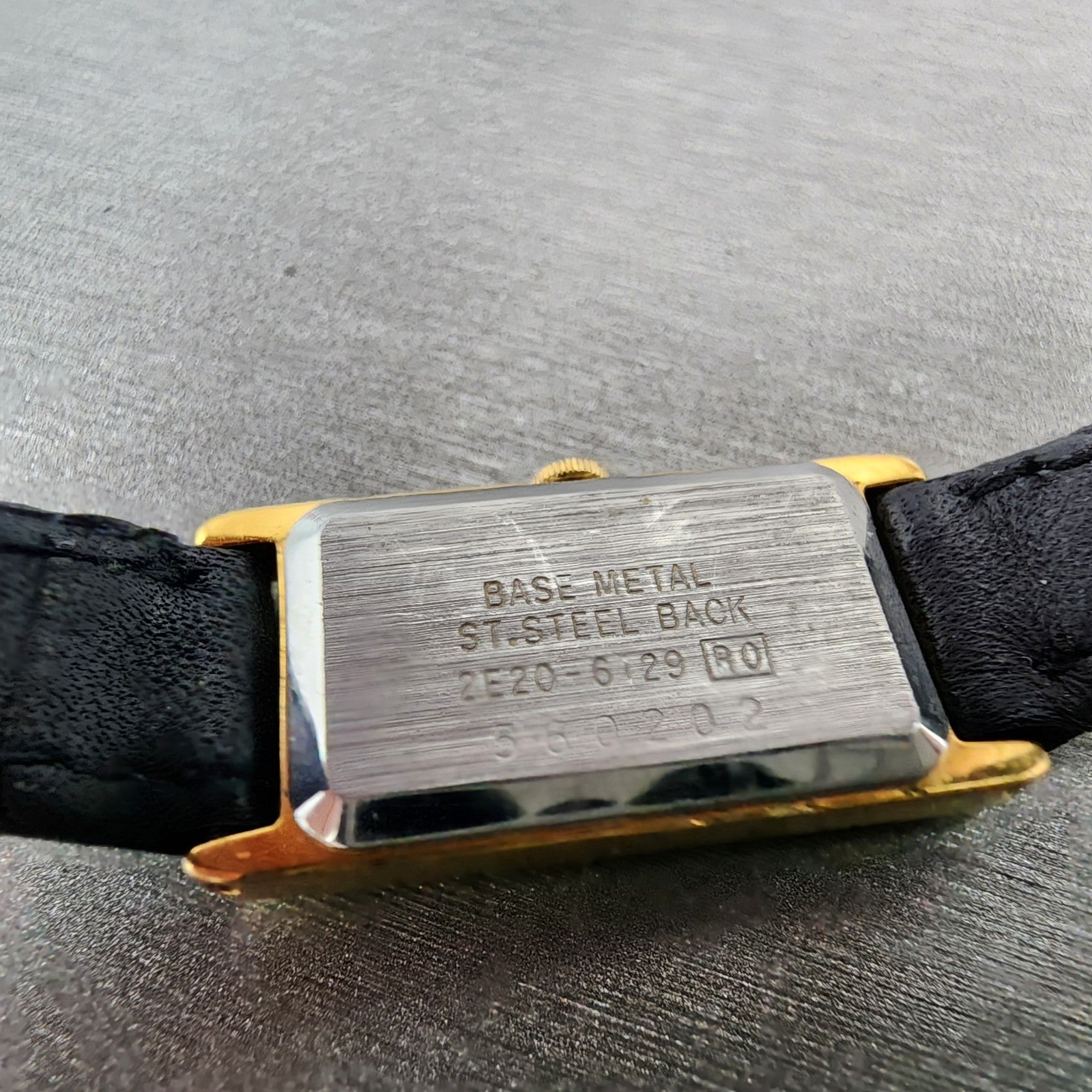 Seiko Tank Watch Women 13mm Black Dial Gold Tone Rectangle 2e206129 New Battery9