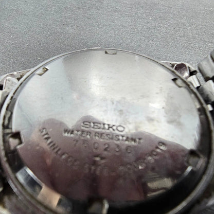 Seiko Automatic Watch Men 38mm Silver Dial Silver Tone Daydate 7009-5019 Runs9