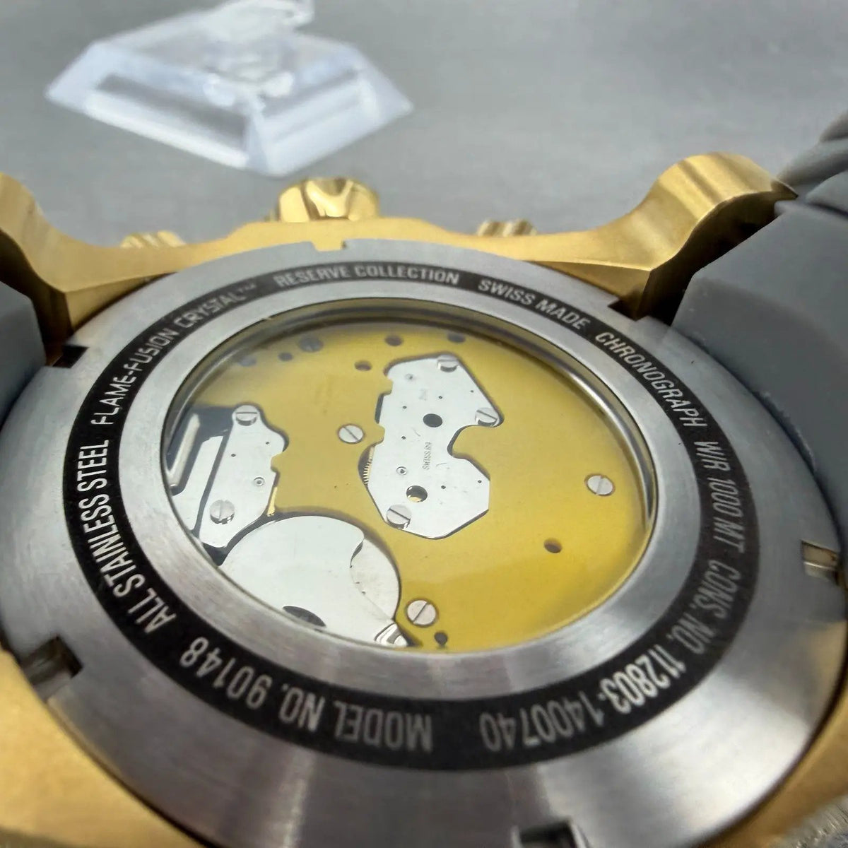 Invicta Venom Chronograph Watch Men 53mm Gold Dial Gold Tone Date 90148 New Batt9
