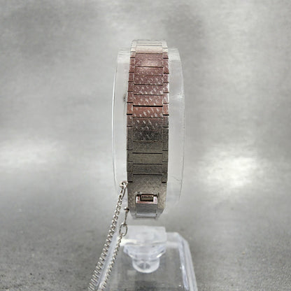 Seiko Watch Women 16mm Blue Dial Silver Tone Rectangle 165009 New Battery7