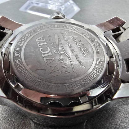 Invicta Pro Diver Chronograph Watch Men 48mm Black Dial Steel Date 0069 New Batt9