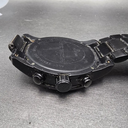 Michael Kors Chronograph Watch Men 51mm Black Dial Black Tone Date MK8196 NewBat19
