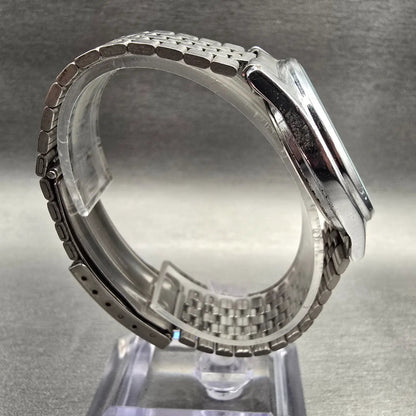 Seiko Alba Watch Men 34mm Silver Dial Silver Tone Daydate Round V743-7A00 NewBat8