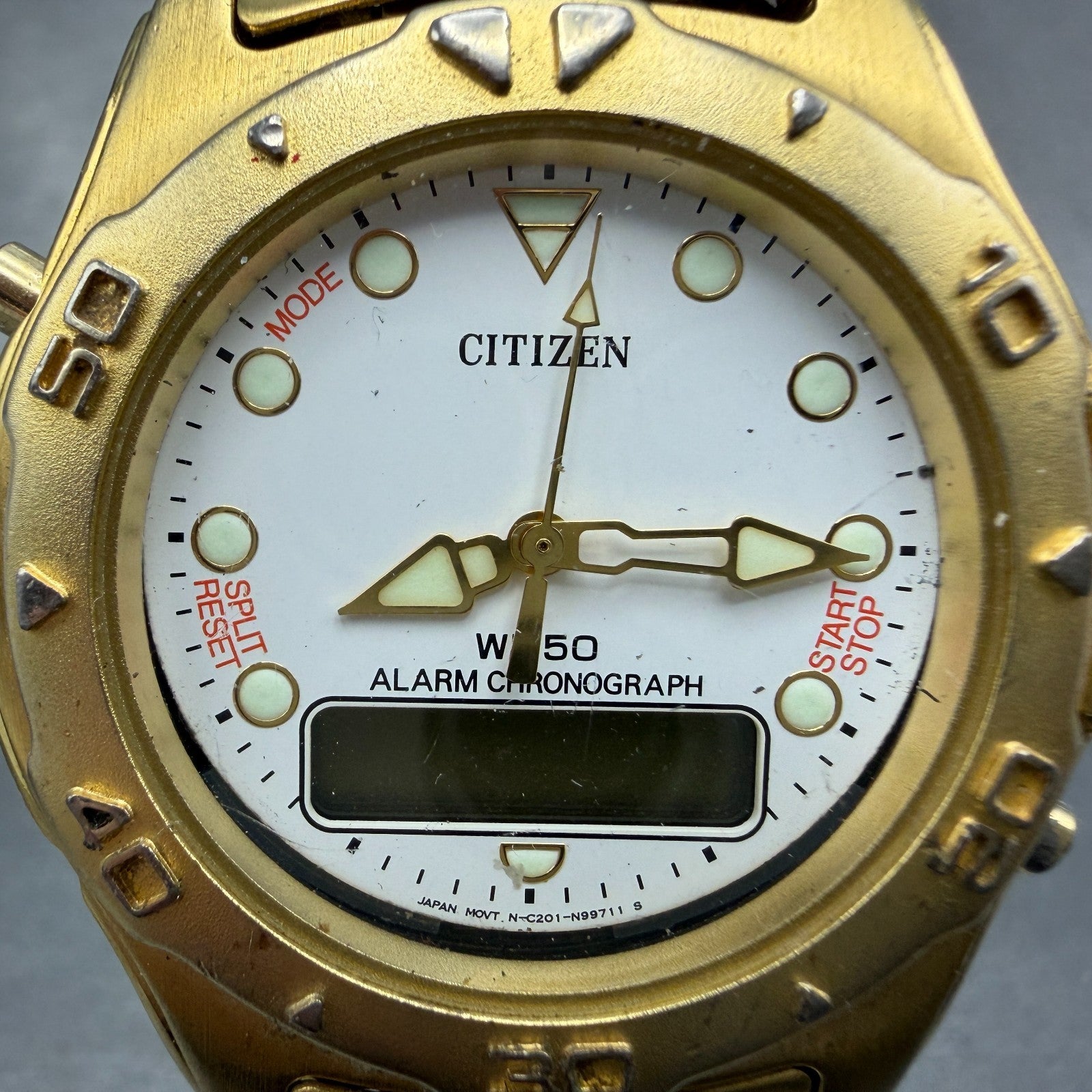 Citizen Analog Digital Watch Men 39mm White Dial Gold Tone C201-S78600 PARTS2