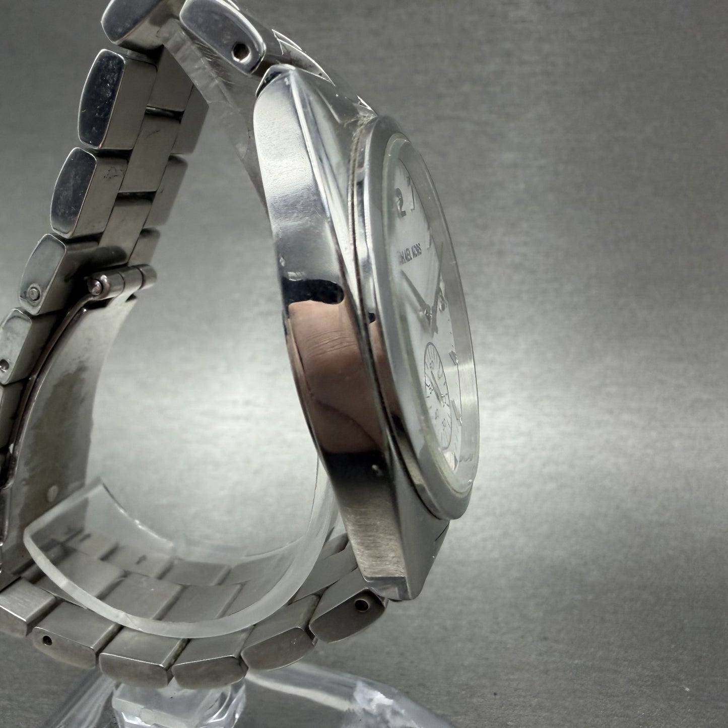 Michael Kors Callie Watch Women 36mm White Dial Steel Round Small MK3342 New Bat3