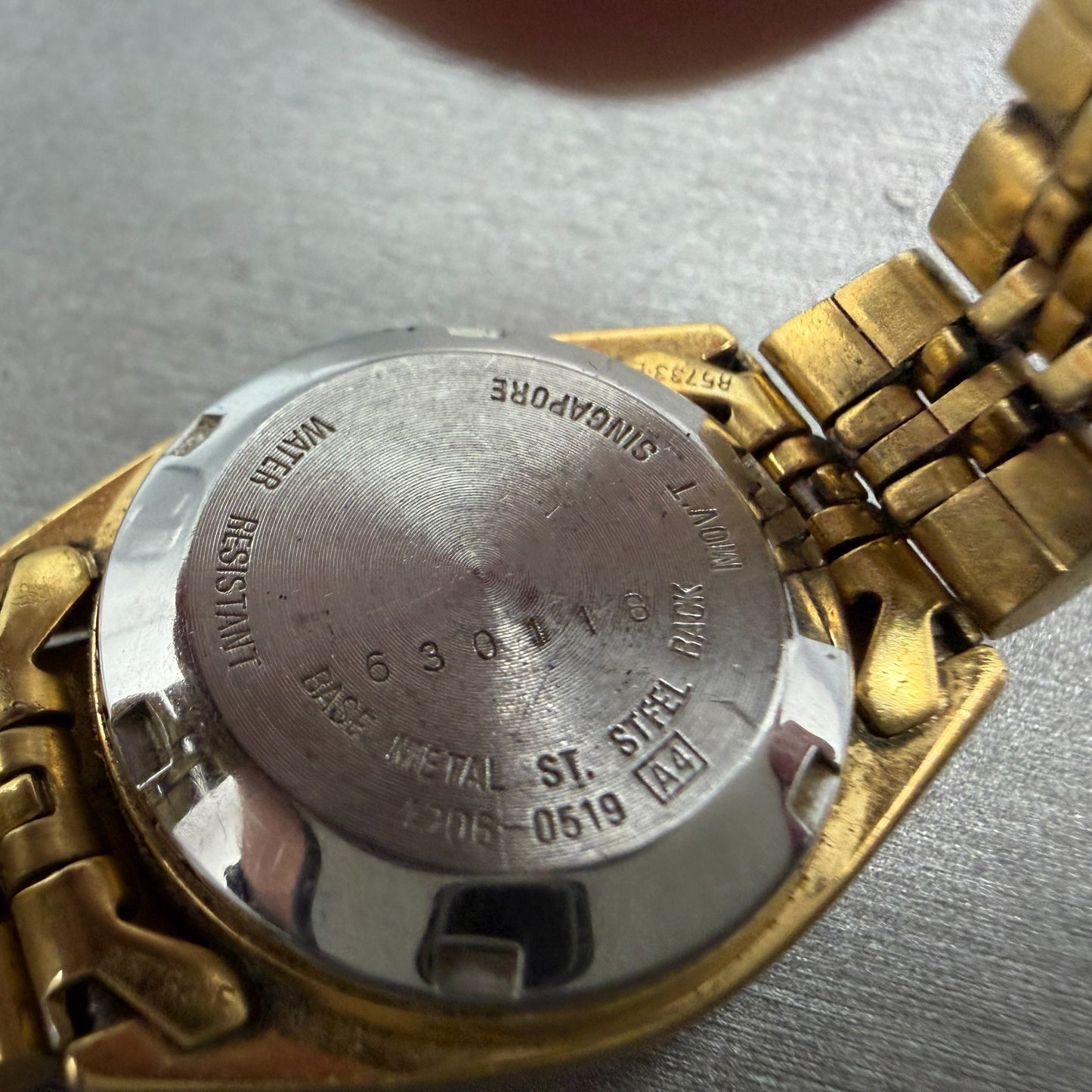 Seiko Autoamtic Watch Women 25mm Gold Dial Gold Tone Daydate 4206-0519 PARTS10
