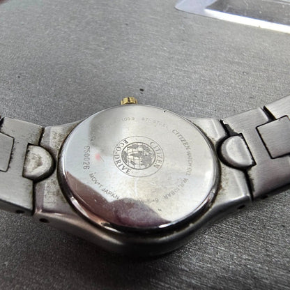 Citizen Eco-Drive Watch Women 25mm Black Dial Two Tone Daydate E001-K17578 Runs9