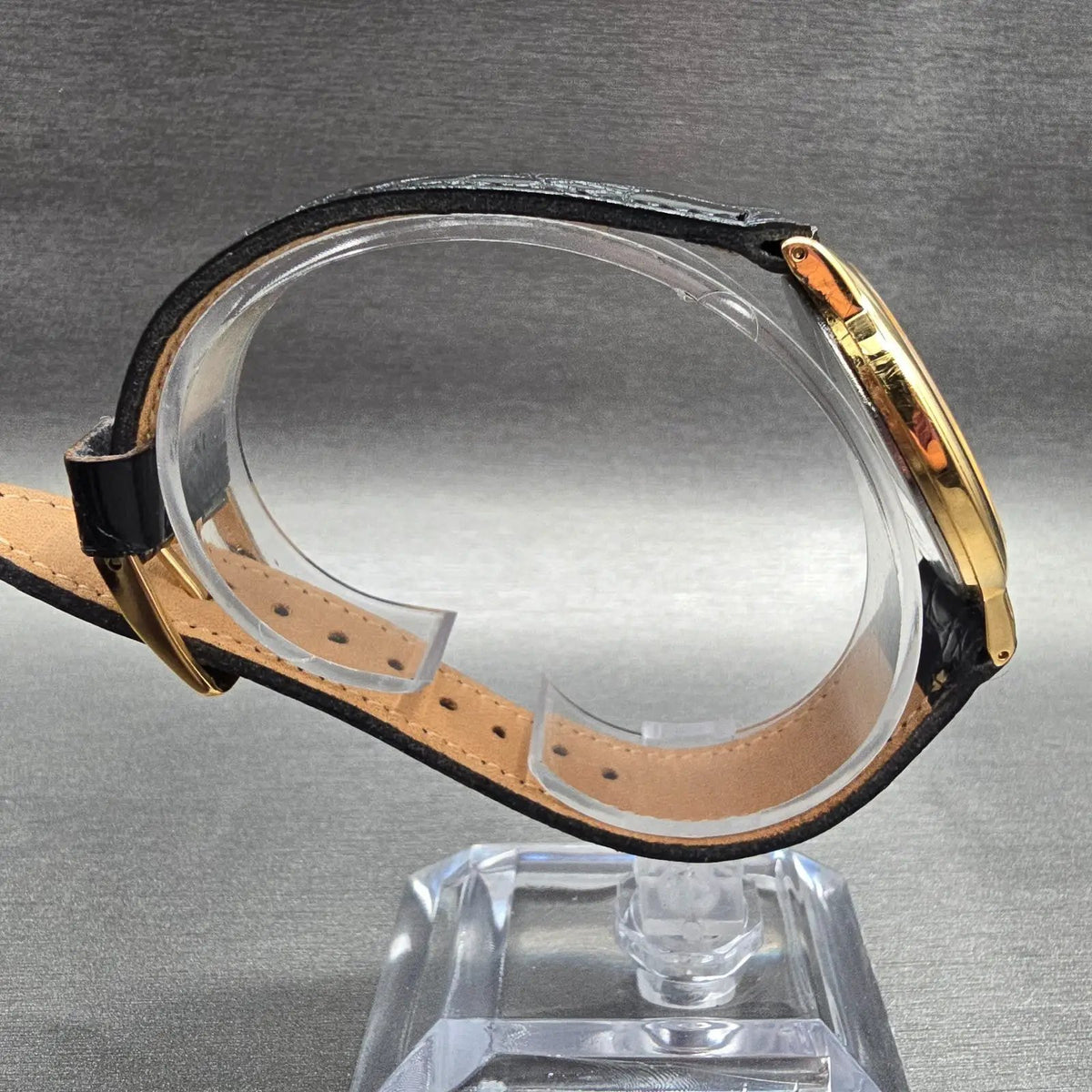Seiko Watch Men 34mm Black Dial Gold Tone Round 7N00-8A00 New Battery Vintage8