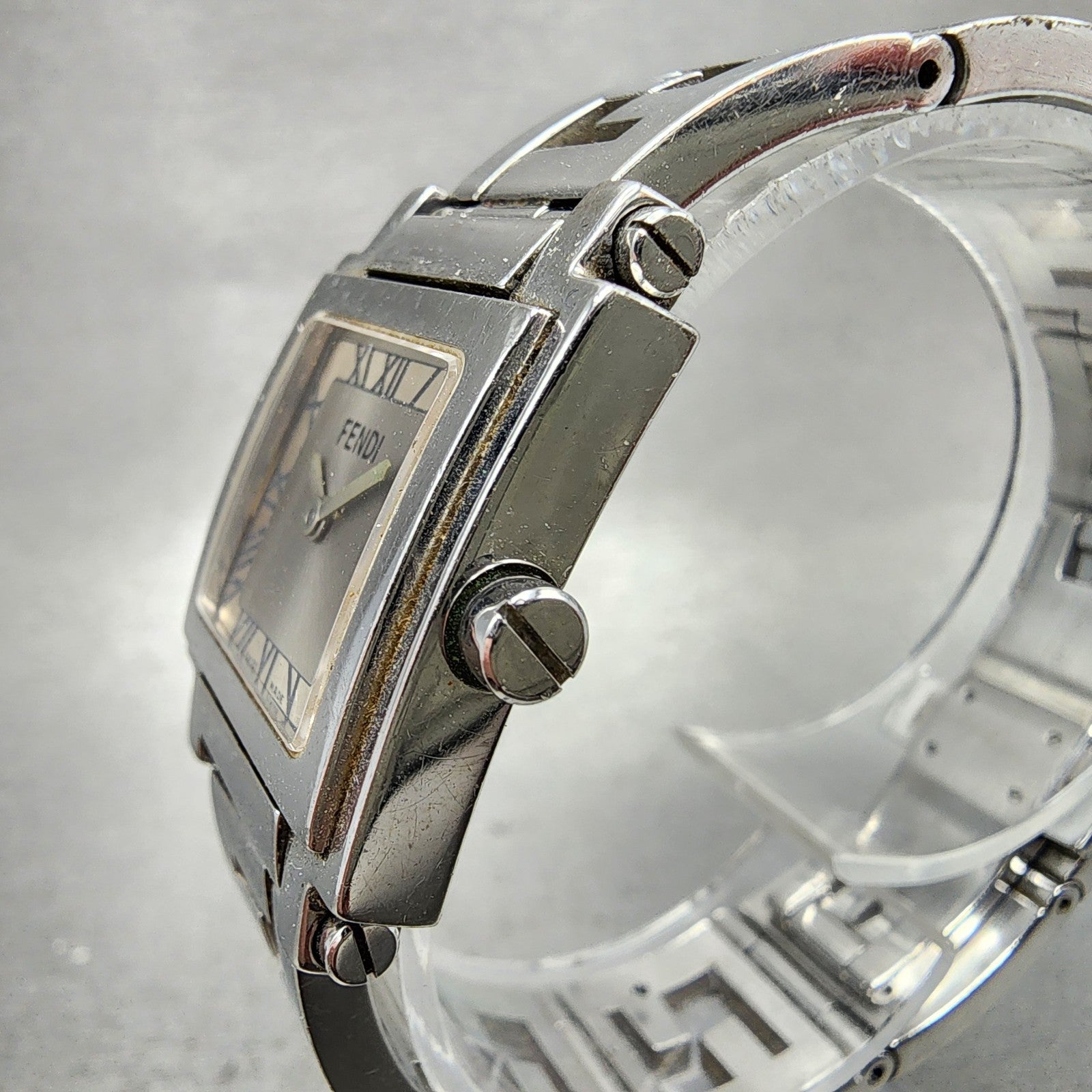 Fendi Quadro 6000L Watch Women 25mm Silver Dial Silver Tone NO BACK New Battery2