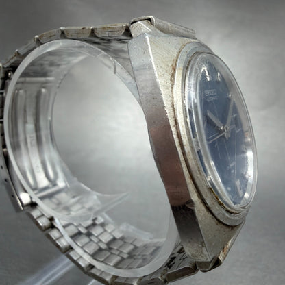 Seiko Automatic Watch Men 35mm Blue Dial Silver Tome Date 7005-7001 Runs Vintage3