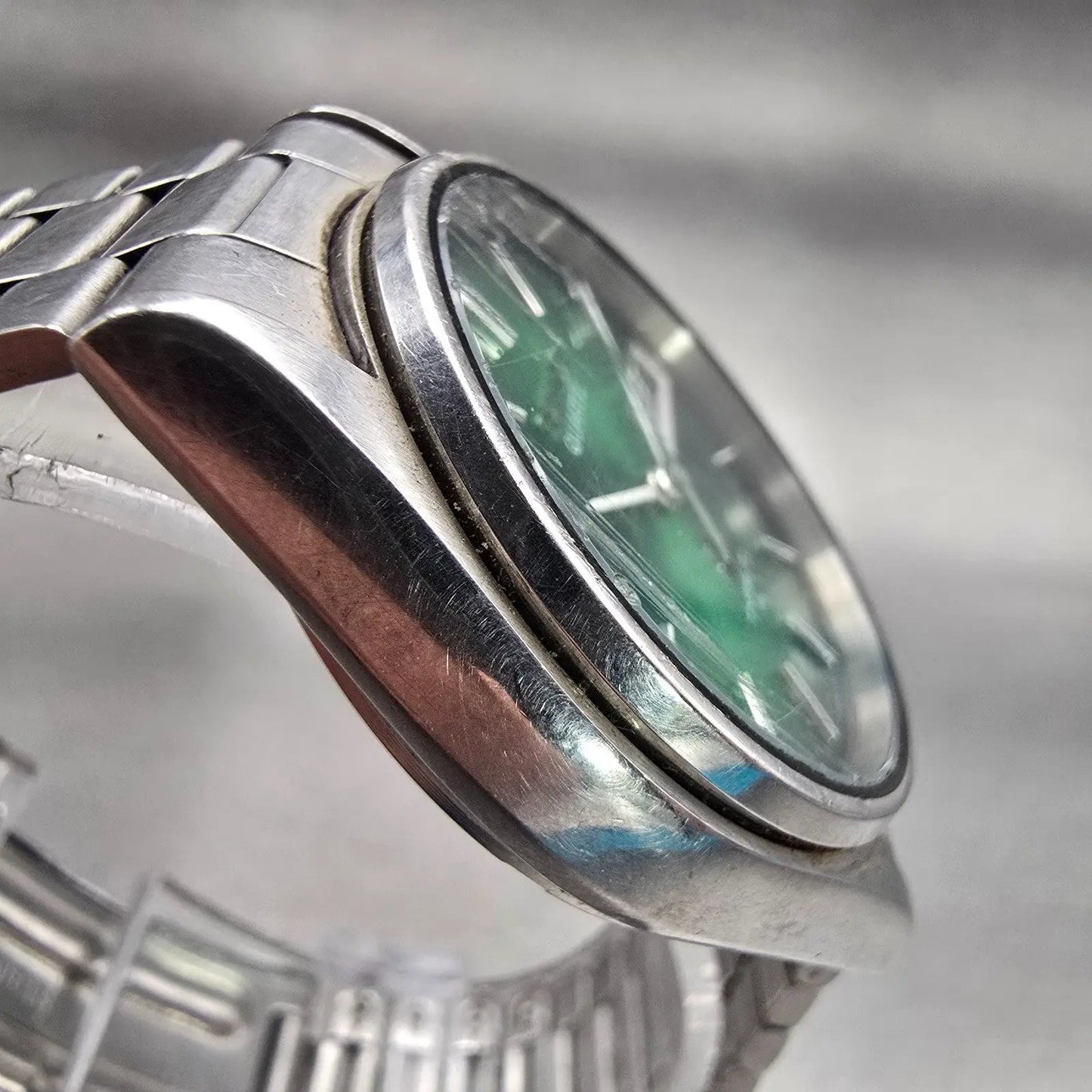 Seiko Type II Watch Men 33mm Green Dial Silver Tone Daydate 8223-6030 New Batt3