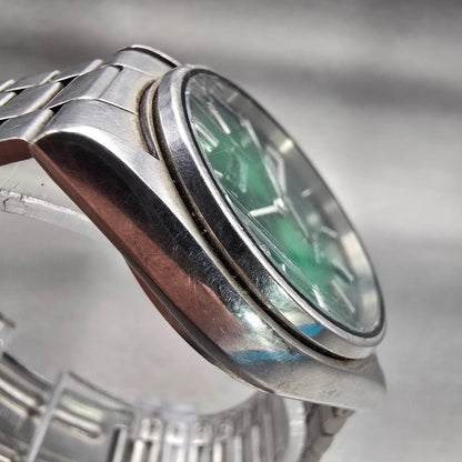 Seiko Type II Watch Men 33mm Green Dial Silver Tone Daydate 8223-6030 New Batt3