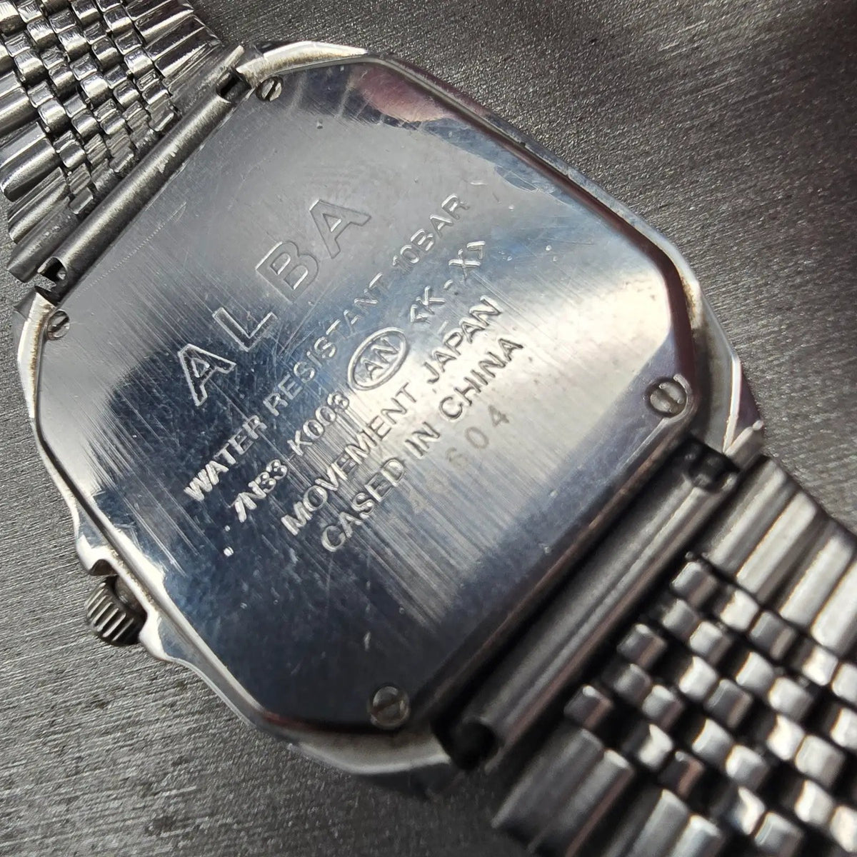 Seiko Alba Watch Men 32mm Silver Dial Silver Tone Daydate 7N33-K003 New Battery10