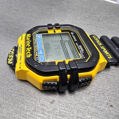 Lorus Marine Tech Watch Men 45mm Black Yellow Digital Alarm Chronograph New Batt5