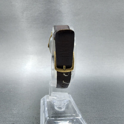 Seiko Socie Tank Watch Women 23mm Champagne Dial Gold Tone Manual 114500 Runs7