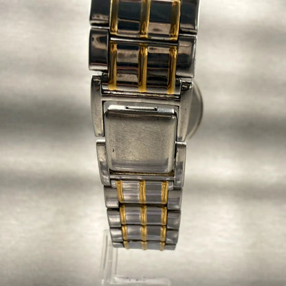 Seiko Watch Men 33mm Black Dial Two Tone Date Round V732-0090 New Battery VTG7
