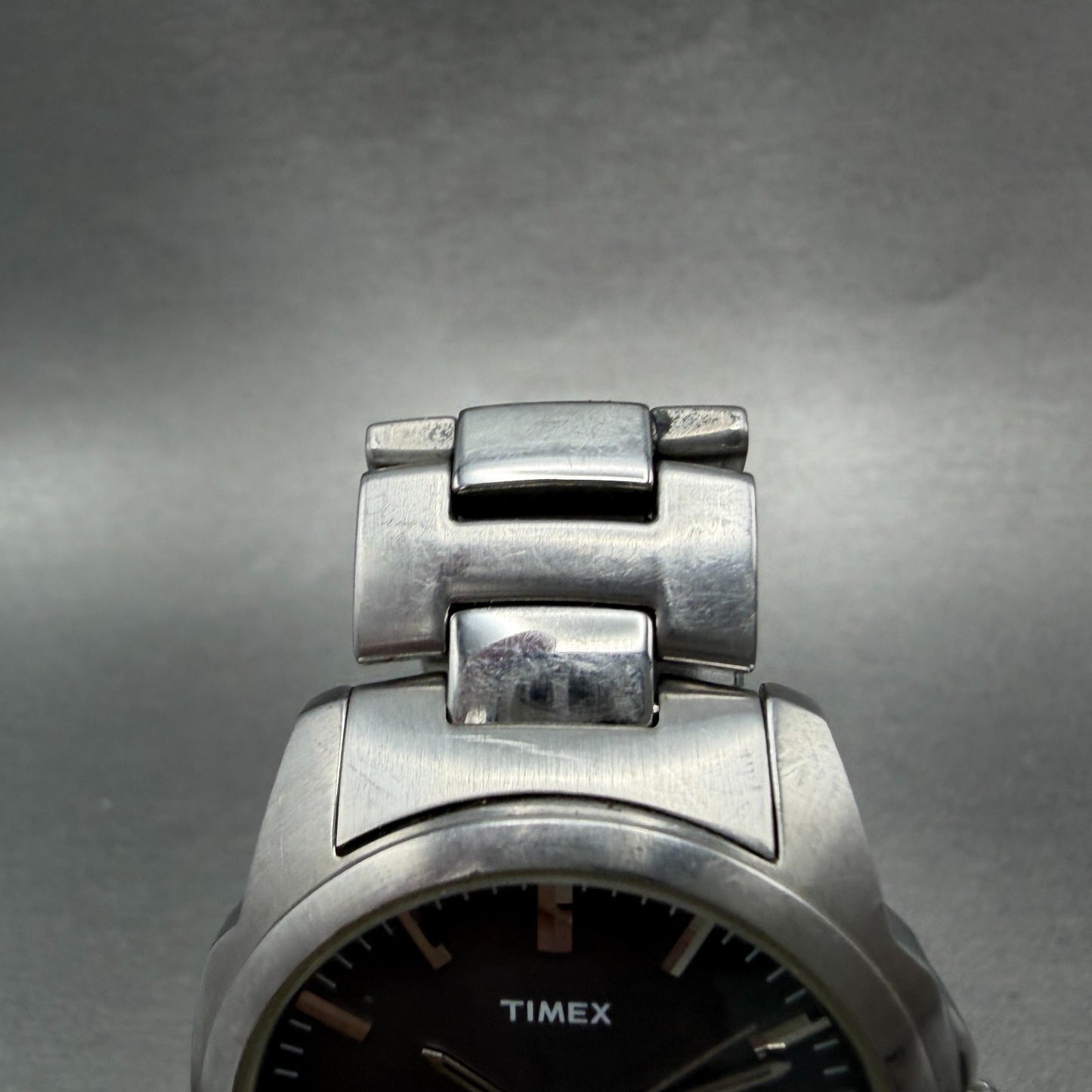 Timex Indiglo Watch Men 37mm Gray Dial Silver Tone Round T23281 New Battery4