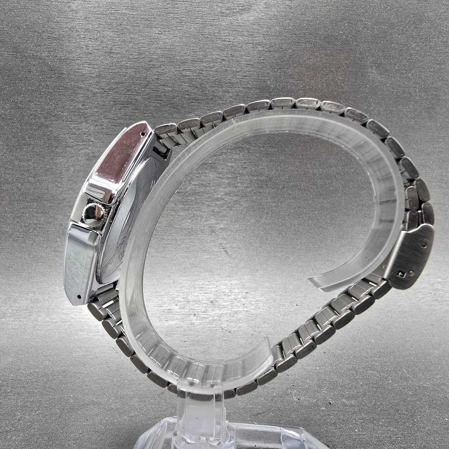 Citizen Q&Q Solar Watch Men 40mm Blue Dial Silver Tone Hexagon Runs Bracelet6