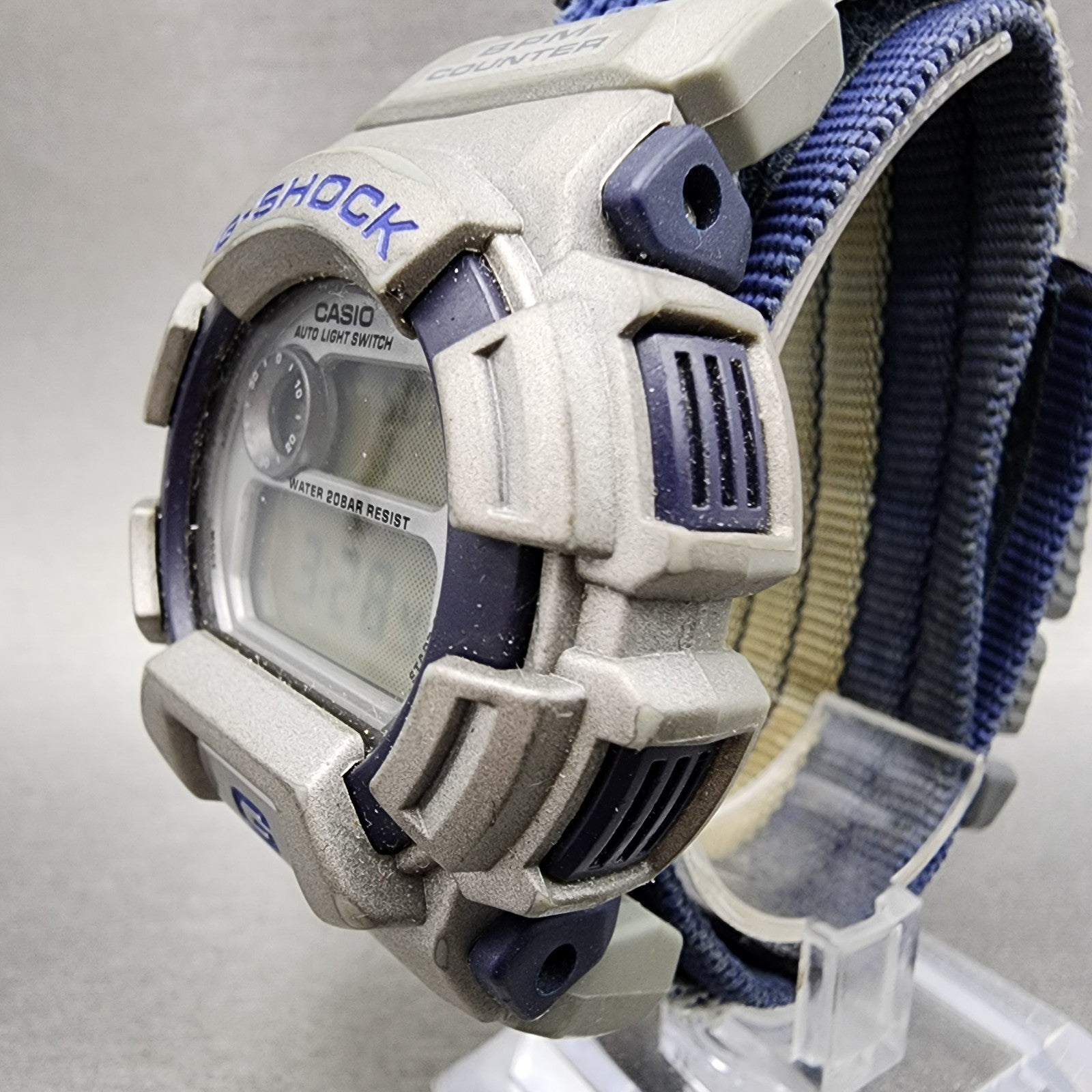 Casio GShock DW9550 Watch Men 48mm Digital Blue Gray Alarm Chrono New Battery2