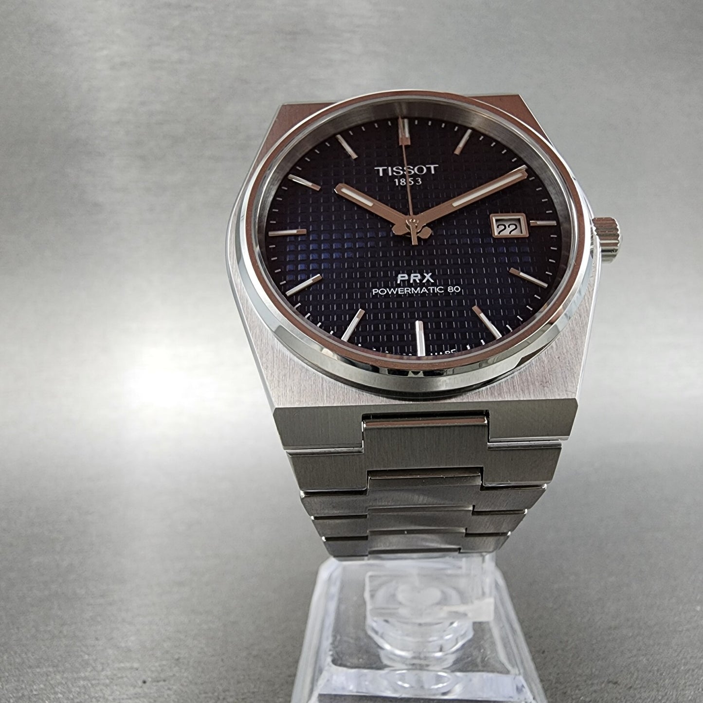 Tissot PRX Powermatic 80 Watch Men 40mm Blue Dial Steel Date T137.407.11.041.006