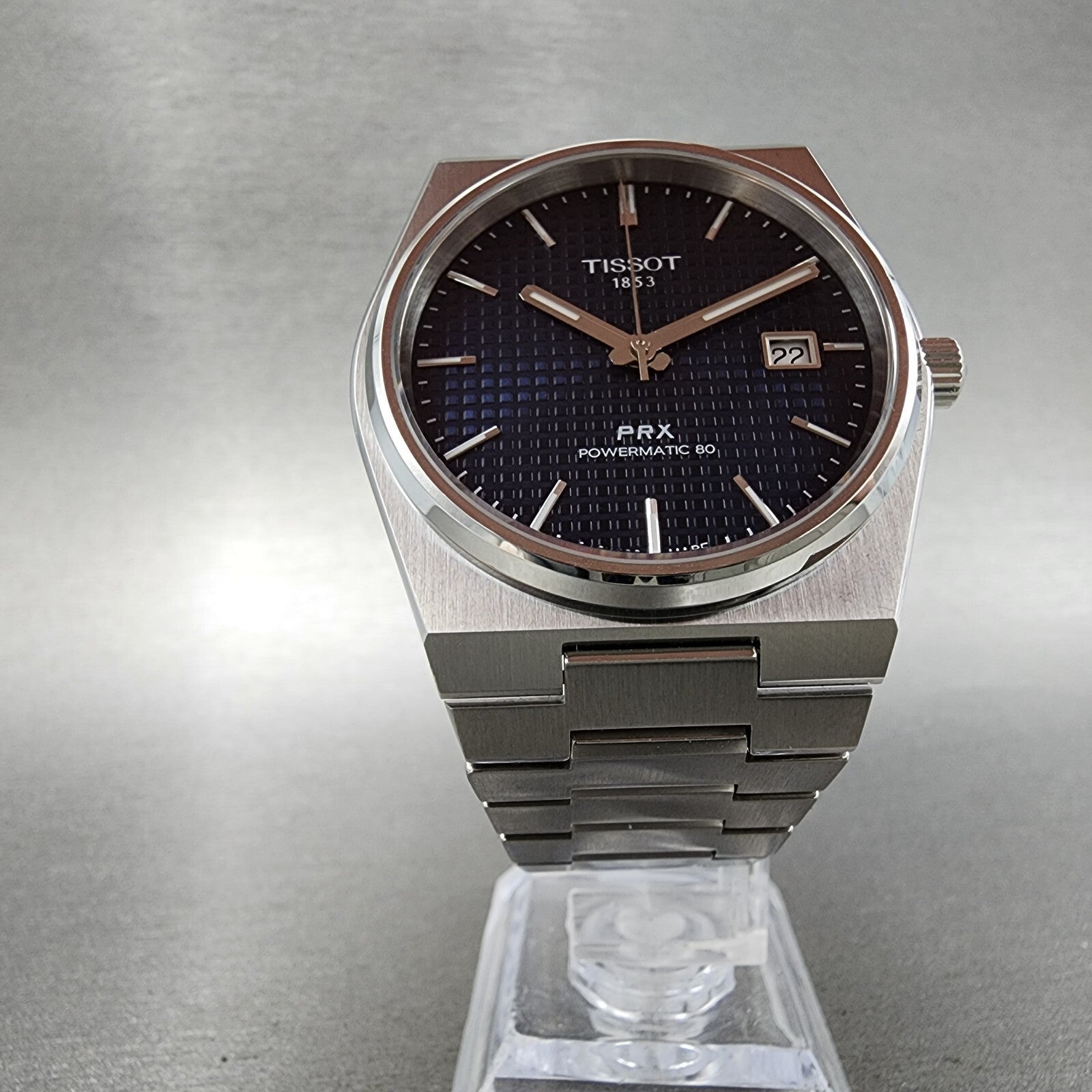 Tissot PRX Powermatic 80 Watch Men 40mm Blue Dial Steel Date T137.407.11.041.006
