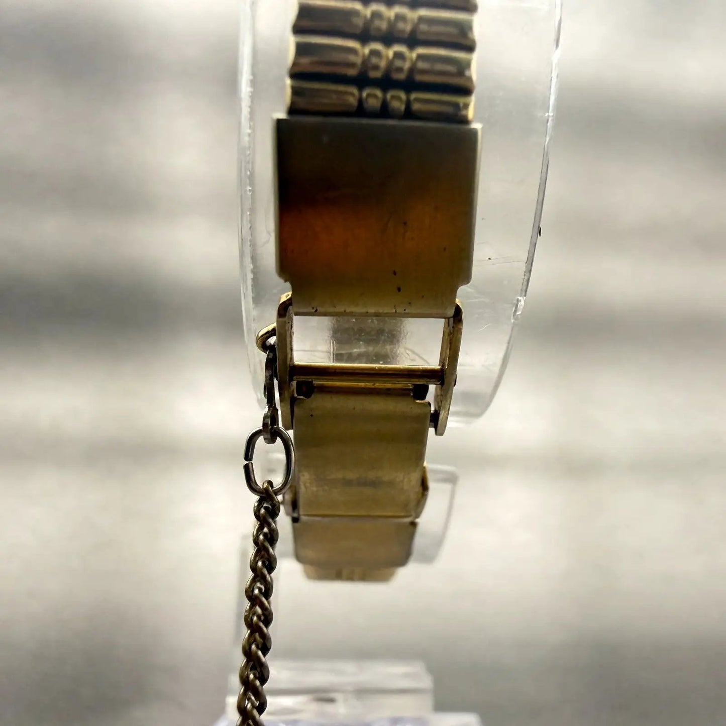 Seiko Watch Women 17mm Black Dial Gold Tone Rectangle 2B20-5000 New Battery VTG7