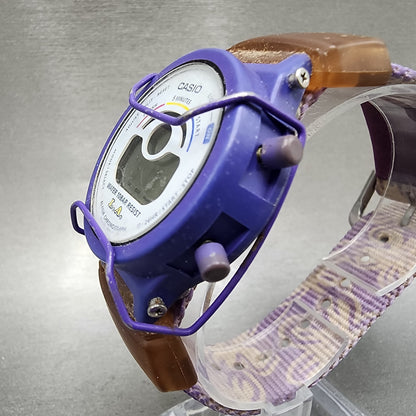 Casio BabyG BG110 Watch Women 34mm Digital Purple Tone Daydate Round New batt2