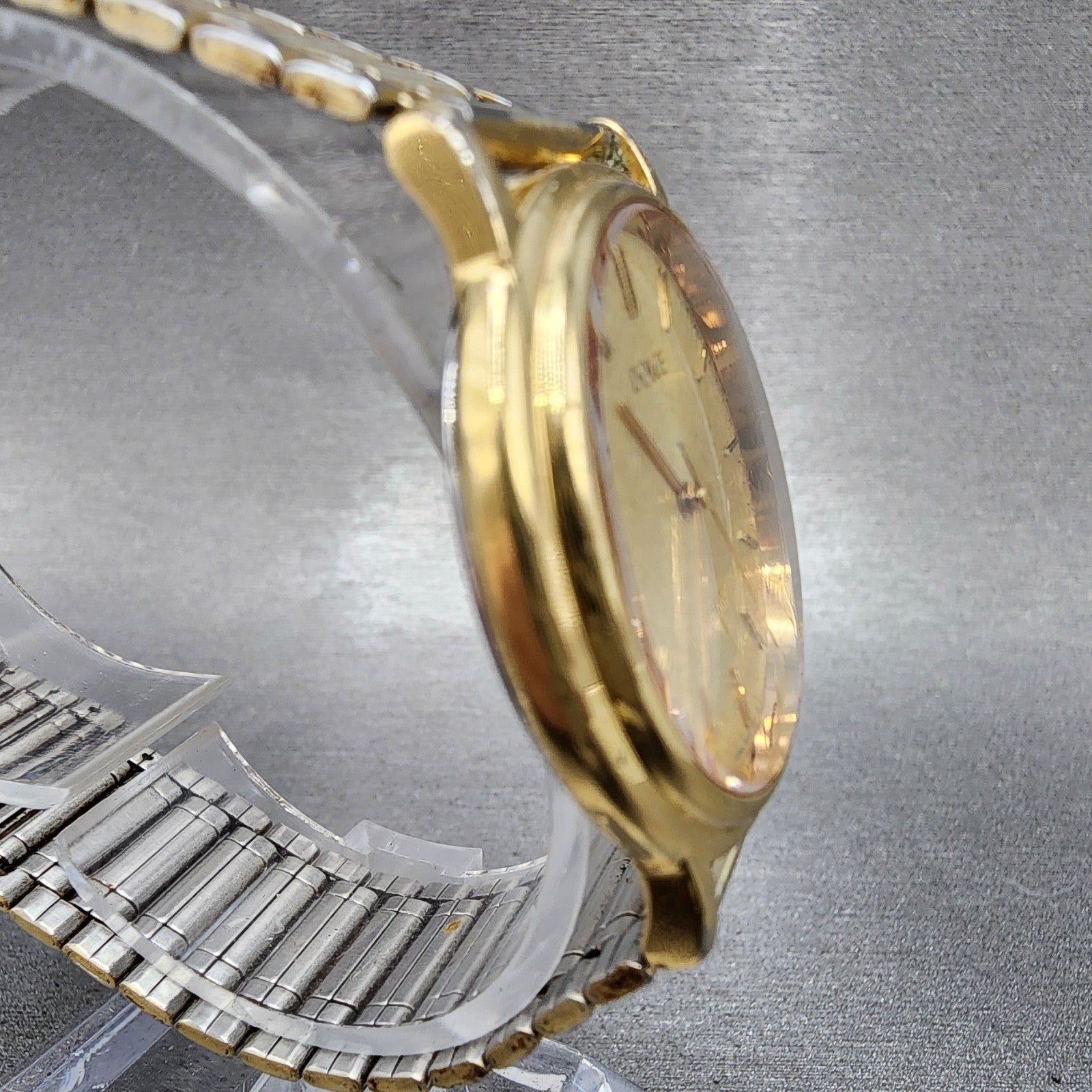 Seiko Dolce Watch Men 32mm Champagne Dial Gold Tone 5s216011 New Battery READ!!3
