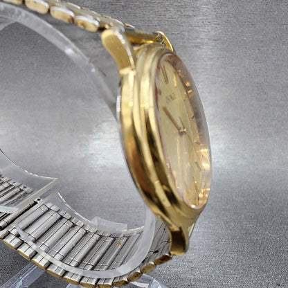 Seiko Dolce Watch Men 32mm Champagne Dial Gold Tone 5s216011 New Battery READ!!3