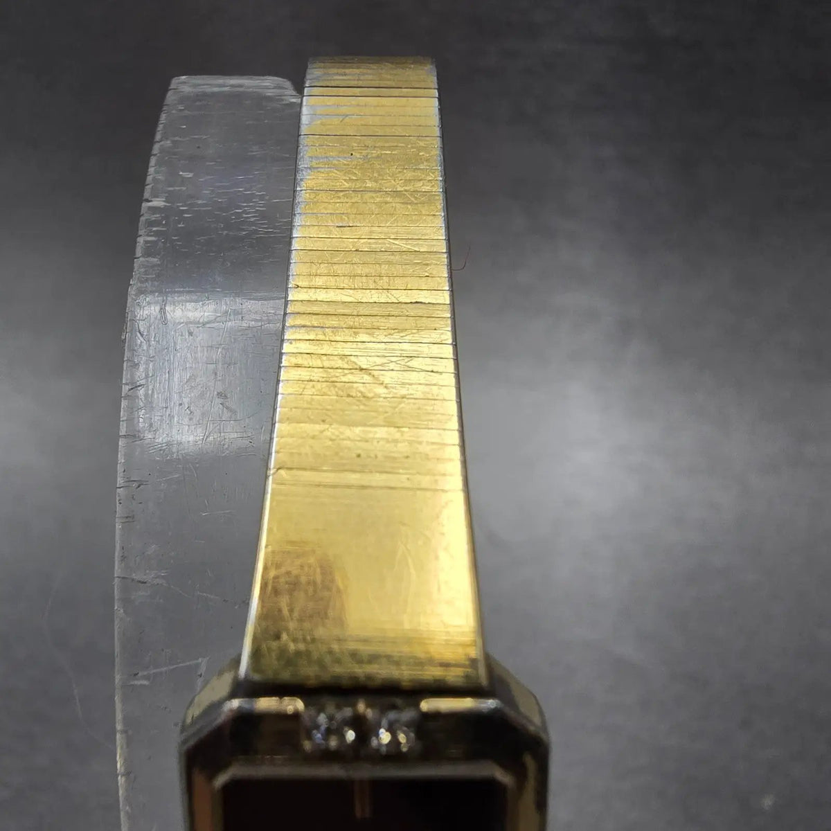 Seiko Watch Women 14mm Brown Dial Gold Rectangle Diamonds 2e20-5099 New Battery5