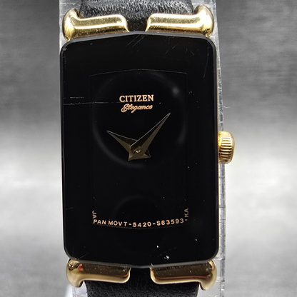 Citizen Elegance Watch Women 13mm Black Dial Gold Tone 5420-S21966 New Battery J1