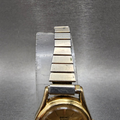 Seiko Watch Women 19mm Champagne Dial Gold Tone Round 2c200120 New Battery4