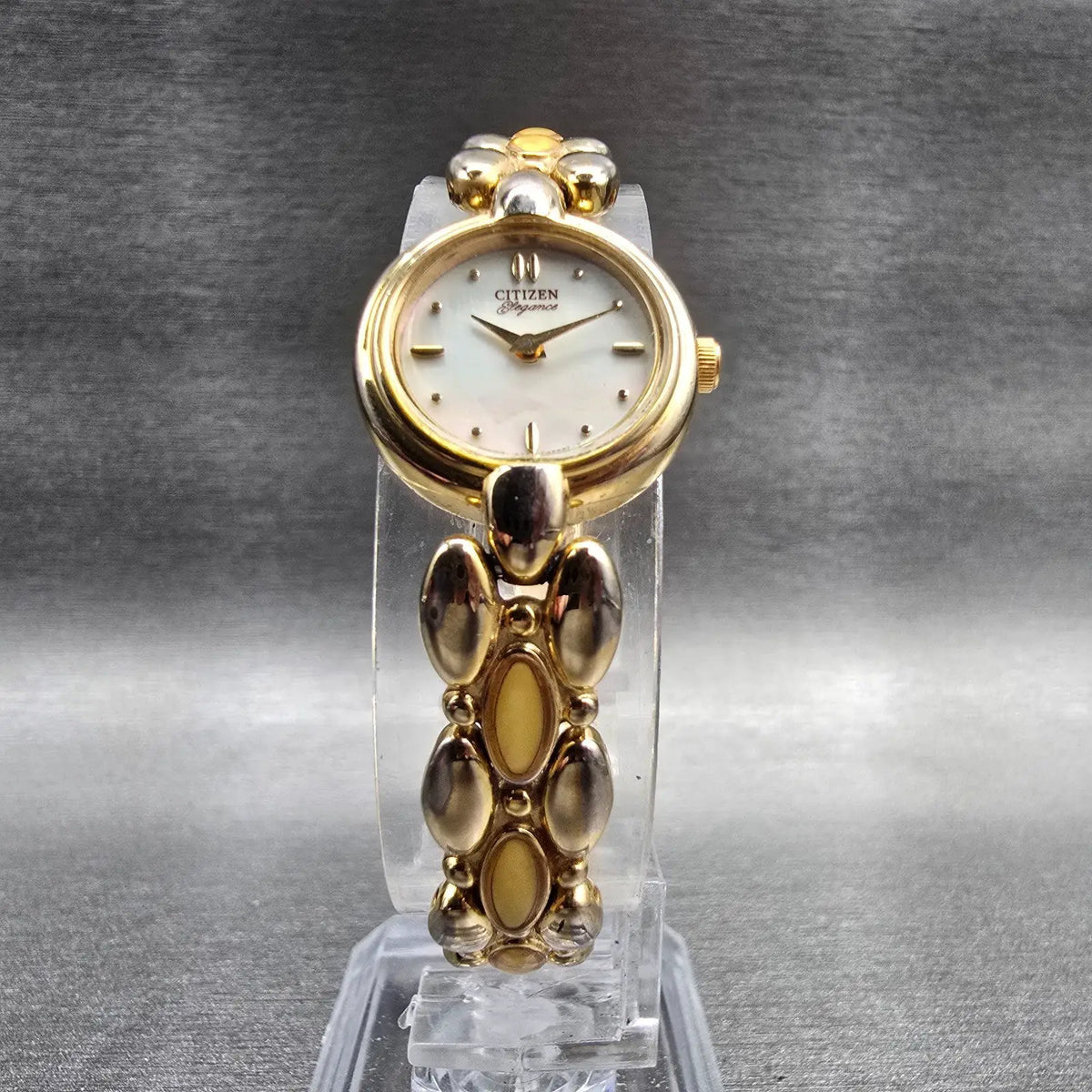 Citizen Elegance Watch Women 18mm MOP Dial Gold Tone Round 5421-F45197 New Batt5