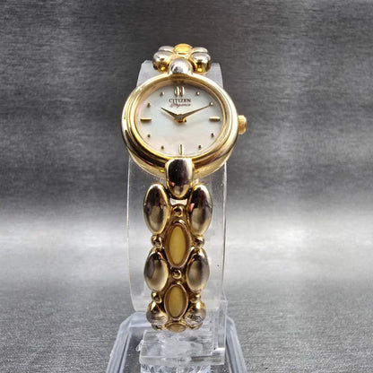 Citizen Elegance Watch Women 18mm MOP Dial Gold Tone Round 5421-F45197 New Batt5